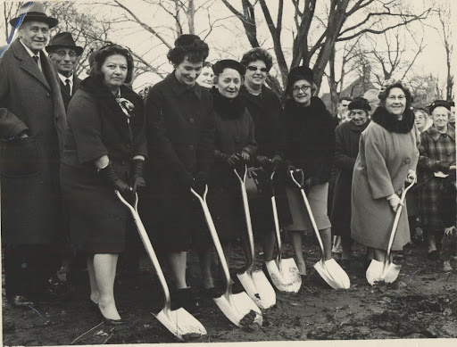 Rubye Finger, second from left, at the groundbreaking for the Jewish Convalescent Home, New Bedford, Massachusetts, 1964