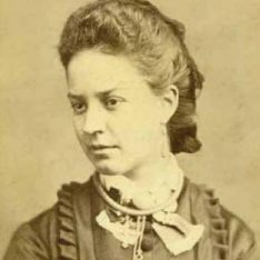 A Photograph Of Frances Eliot Gifford. A Time-weathered Bust Shot Of A Woman Sitting And Posing For A Photograph.